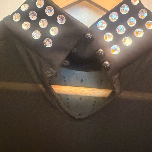 Black Mini Dress with Rhinestones - Picture 7 of 10